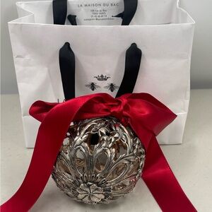 LaMaisonDuBac Silver Plated Brass Decorative Round Ball Portugal 4” Table Décor